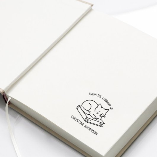 自分で作る | かわいい猫 | 図書館から セルフインキングスタンプ