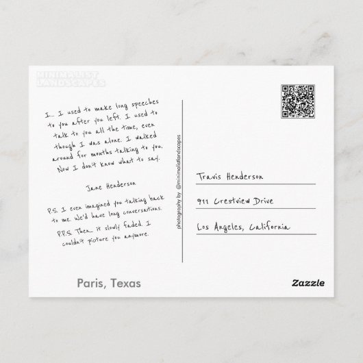 自分で作る ポストカード (裏面)