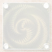 自分で作る - メタリックスパイラル - ゴールド ガラスコースター (裏面)