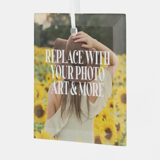 自分で作カスタムったパーソナライズされた ガラスオーナメント (正面左)