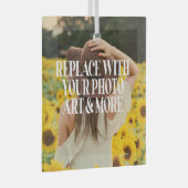 自分で作カスタムったパーソナライズされた ガラスオーナメント (正面右)