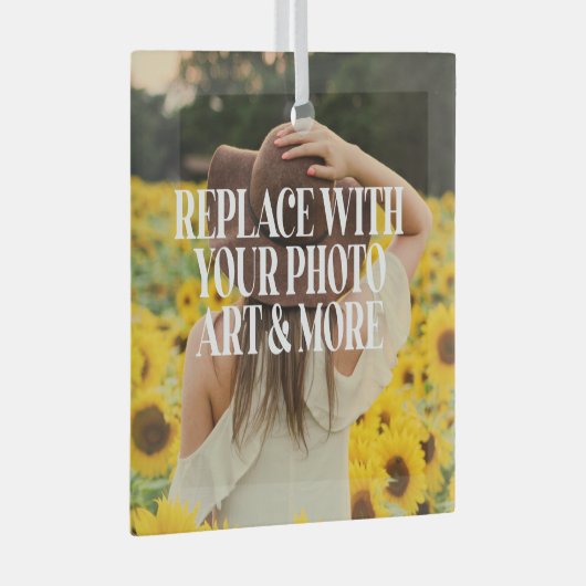 自分で作カスタムったパーソナライズされた ガラスオーナメント (正面右)