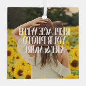 自分で作カスタムったパーソナライズされた ガラスオーナメント (裏面)