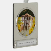 自分で作カスタムったパーソナライズされた シルバープレートバナーオーナメント (右)