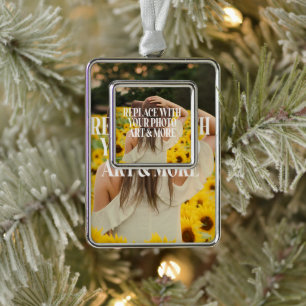 自分で作カスタムったパーソナライズされた シルバープレートフレームオーナメント