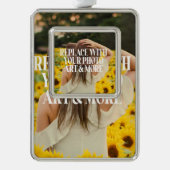 自分で作カスタムったパーソナライズされた シルバープレートフレームオーナメント (正面)