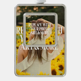 自分で作カスタムったパーソナライズされた シルバープレートフレームオーナメント