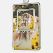 自分で作カスタムったパーソナライズされた シルバープレートフレームオーナメント (左)