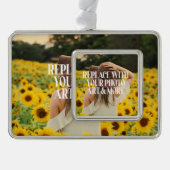 自分で作カスタムったパーソナライズされた シルバープレートフレームオーナメント (正面)