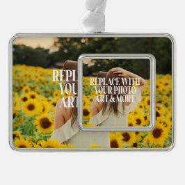 自分で作カスタムったパーソナライズされた シルバープレートフレームオーナメント