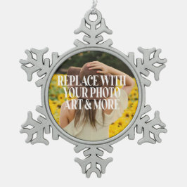 自分で作カスタムったパーソナライズされた スノーフレークピューターオーナメント