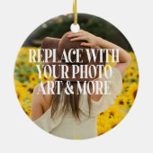 自分で作カスタムったパーソナライズされた セラミックオーナメント (裏面)