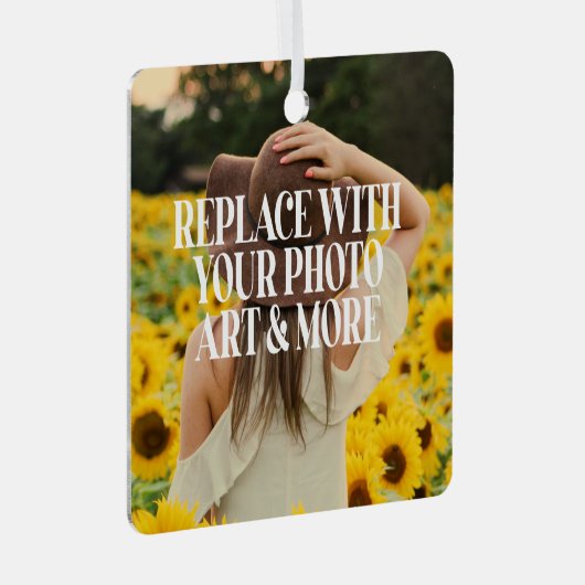 自分で作カスタムったパーソナライズされた メタルオーナメント (正面右)