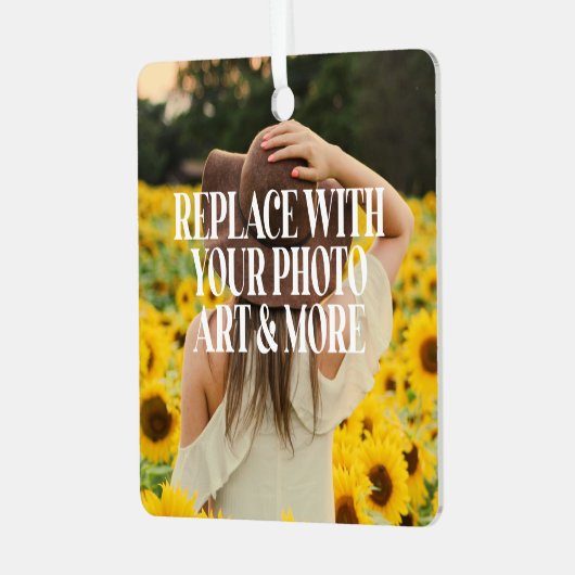 自分で作カスタムったパーソナライズされた メタルオーナメント (正面左)