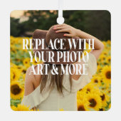 自分で作カスタムったパーソナライズされた メタルオーナメント (正面)