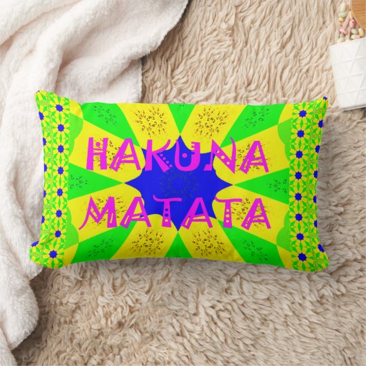 自分で作カラフルるハクナmatata かわいらし ランバークッション (ブランケット)