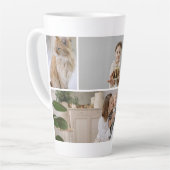 自分で作成したカスタム5枚の写真を作成パーソナライズされたする カフェラテマグ (左アングル)