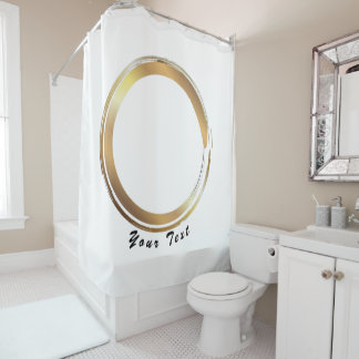 自分で作成した黄金の丸の犬の写真 シャワーカーテン