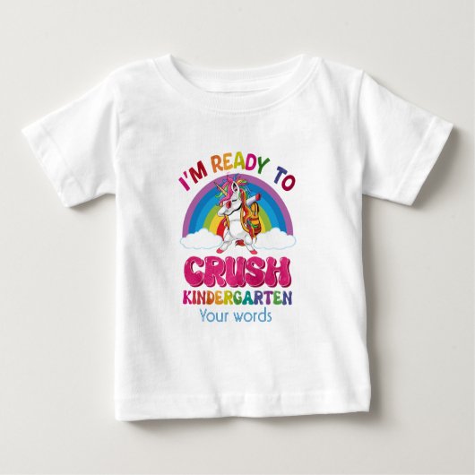 自分で作成する幼稚園をつぶす準備ができている ベビーTシャツ (正面)