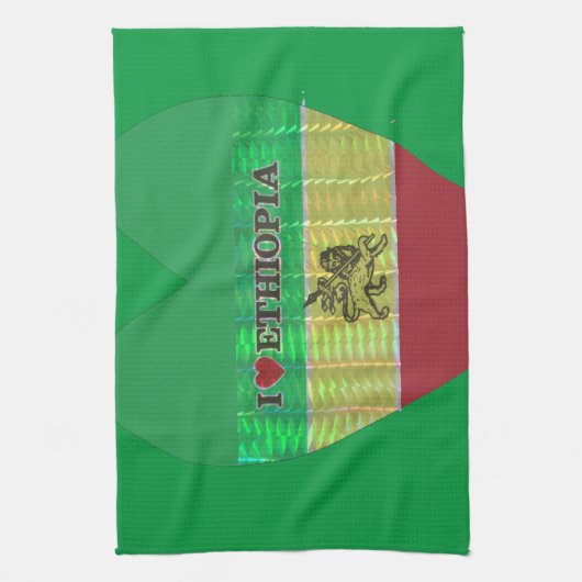 自分で作成する美しいエチオピアを愛する キッチンタオル (縦)