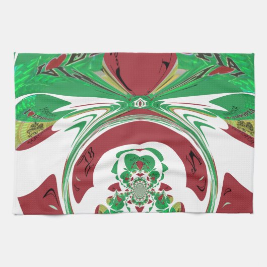 自分で作成する美しいエチオピアを愛する キッチンタオル (横)