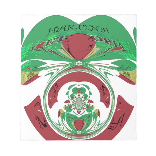 自分で作成する美しいエチオピアを愛する ノートパッド (正面)