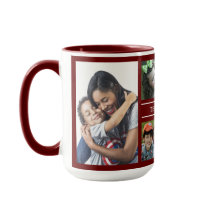 自分で作成する6枚のフォトコラージュのファミリーネームMaroon