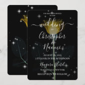 自分で作成 - X線 フラワー＆スター 招待状 (正面/裏面)