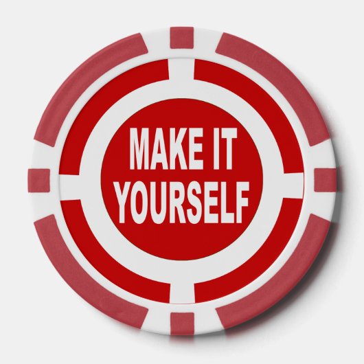 自分で作赤と白る ポーカーチップ (正面)