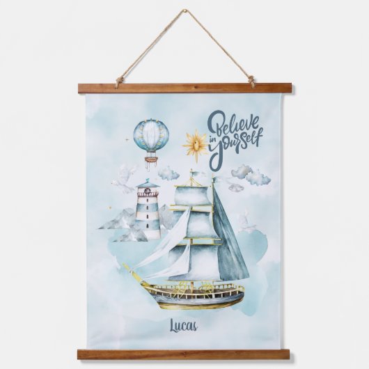 自分で信じカスタマイズ可能なベビーブランケット 吊り下げ型タペストリー (正面)