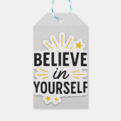 自分で信じ使う – やる気を起こさせるラベルシール ギフトタグ (裏面)