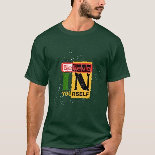 自分で信じTシャツを着る:引用文Tシャツを強化 Tシャツ (正面)