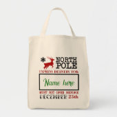 自分で再利用可能なクリスマスサンタザックを作成 トートバッグ (正面)