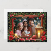 自分で写真を入れたあたたかいクリスマスの記念品 シーズンポストカード (正面/裏面)