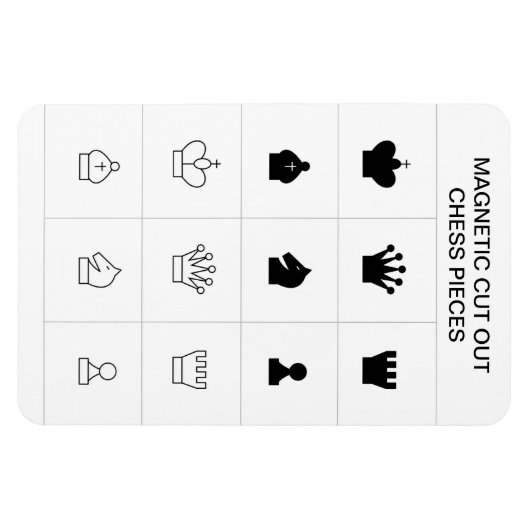 自分で切り抜いたチェスの駒を作る マグネット (横)