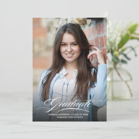 自分で卒業写真を作成招待状 招待状 (スタンド正面)