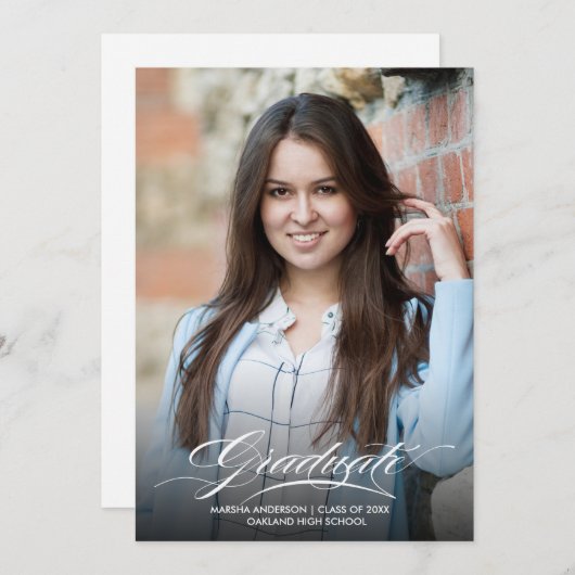 自分で卒業写真を作成招待状 招待状 (正面/裏面)