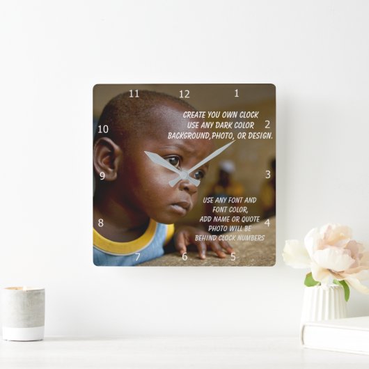 自分で四角い壁掛け時計を作成する スクエア壁時計 (ホーム)