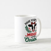 自分で小さなクリスマスデザインを過ごす コーヒーマグカップ (正面右)