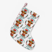 自分で少し小さなクリスマスにかわいい牛を飼っている スモールクリスマスストッキング (正面 (吊り時))