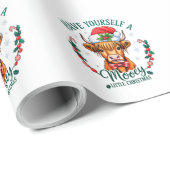 自分で少し小さなクリスマスにかわいい牛を飼っている ラッピングペーパー (ロールコーナー)