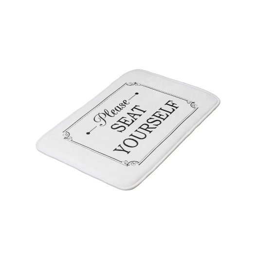 自分で座っておもしろいヴィンテージ バスマット (アングル)