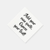 自分で引用文 パーソナライズされた スタンダードカクテルナプキン (角)