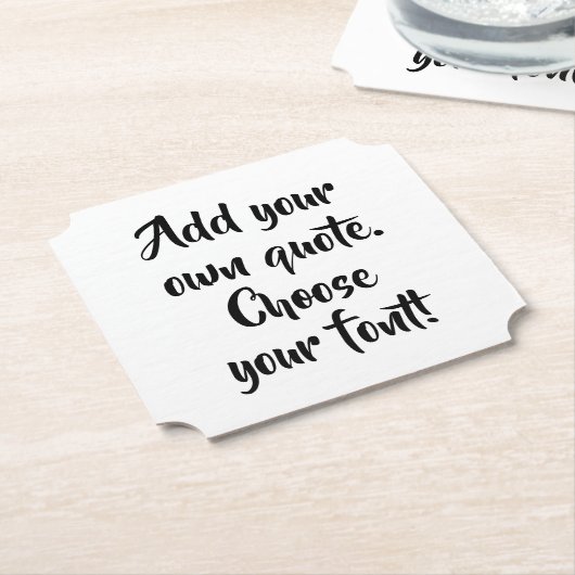 自分で引用文 パーソナライズされた ペーパーコースター (アングル)