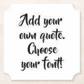 自分で引用文 パーソナライズされた ペーパーコースター (正面)
