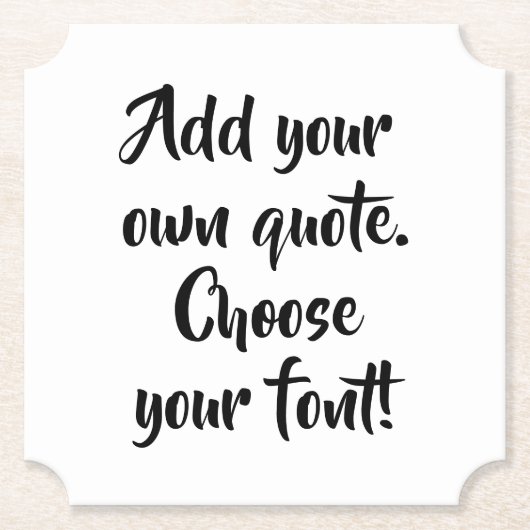 自分で引用文 パーソナライズされた ペーパーコースター (正面)