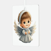 自分で愛らしいクリスマスエンジェルを作成 メタルオーナメント (正面左)