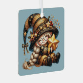 自分で愛らしい魔法のクリスマス格言を作る メタルオーナメント (正面右)