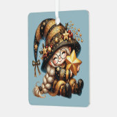 自分で愛らしい魔法のクリスマス格言を作る メタルオーナメント (正面左)