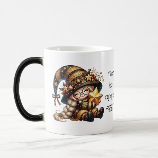 自分で愛らしい魔法のクリスマス格言を作る モーフィングマグカップ (左)